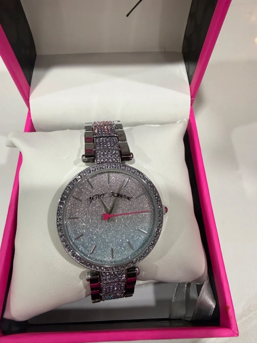 NWT Betsey Johnson silver sparkly glittery watch - Picture 4 of 9